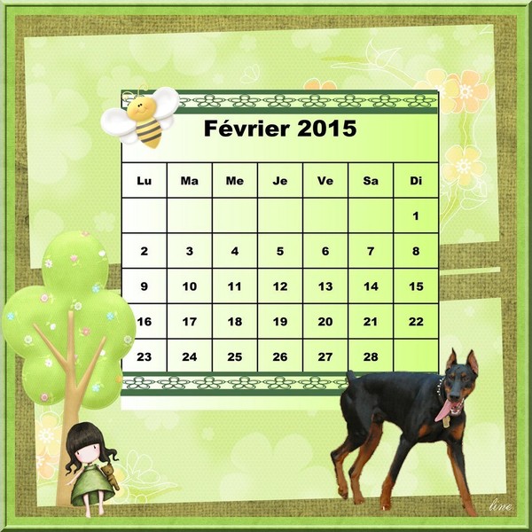 calendrier février 2015 — free download